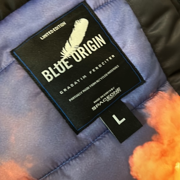 Men’s Satin Bomber Jacket Blue Origin - Picture 8 of 8